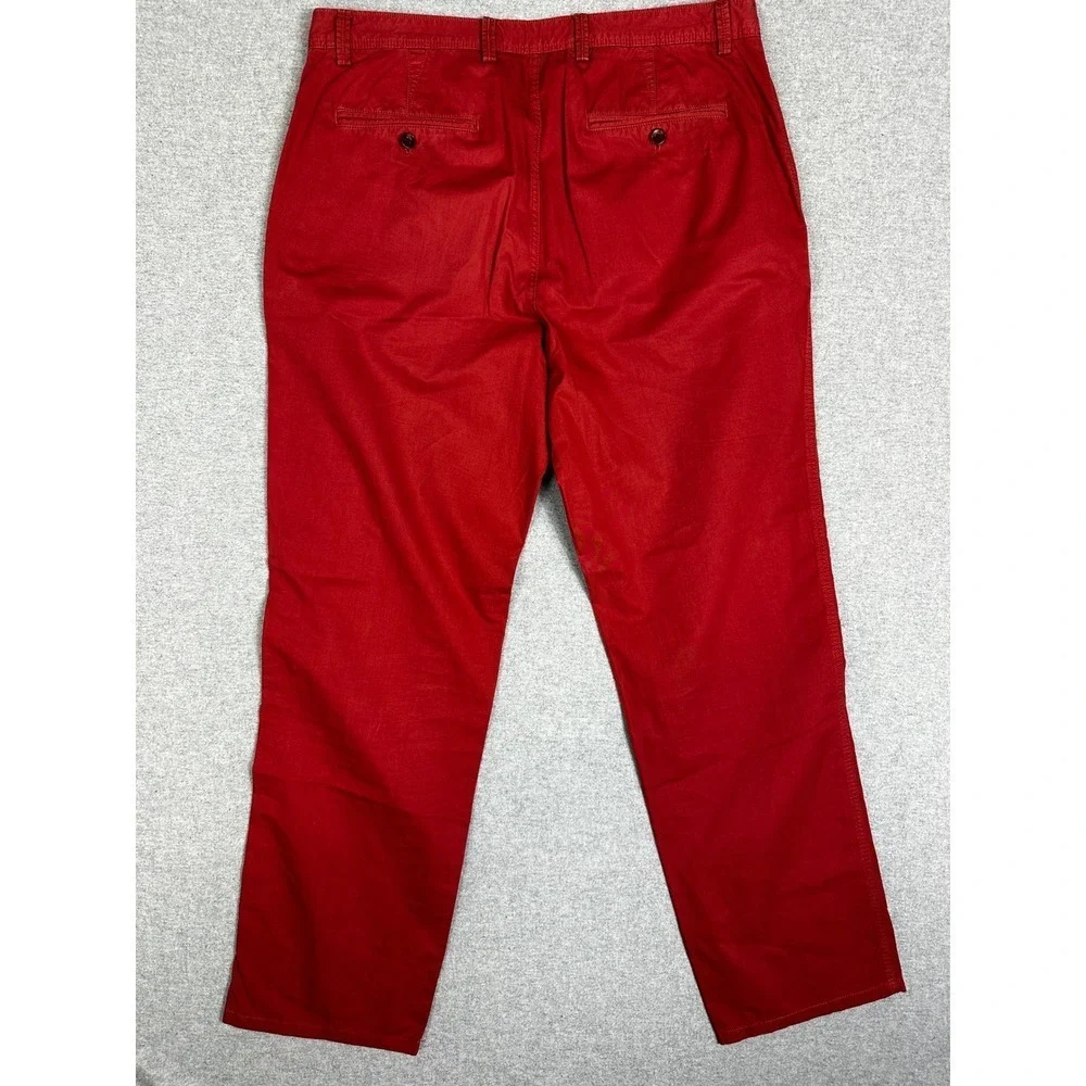 Banana Republic Aiden Summer Chino Pant Mens 35x32 Red Slim‎ Fit Cotton